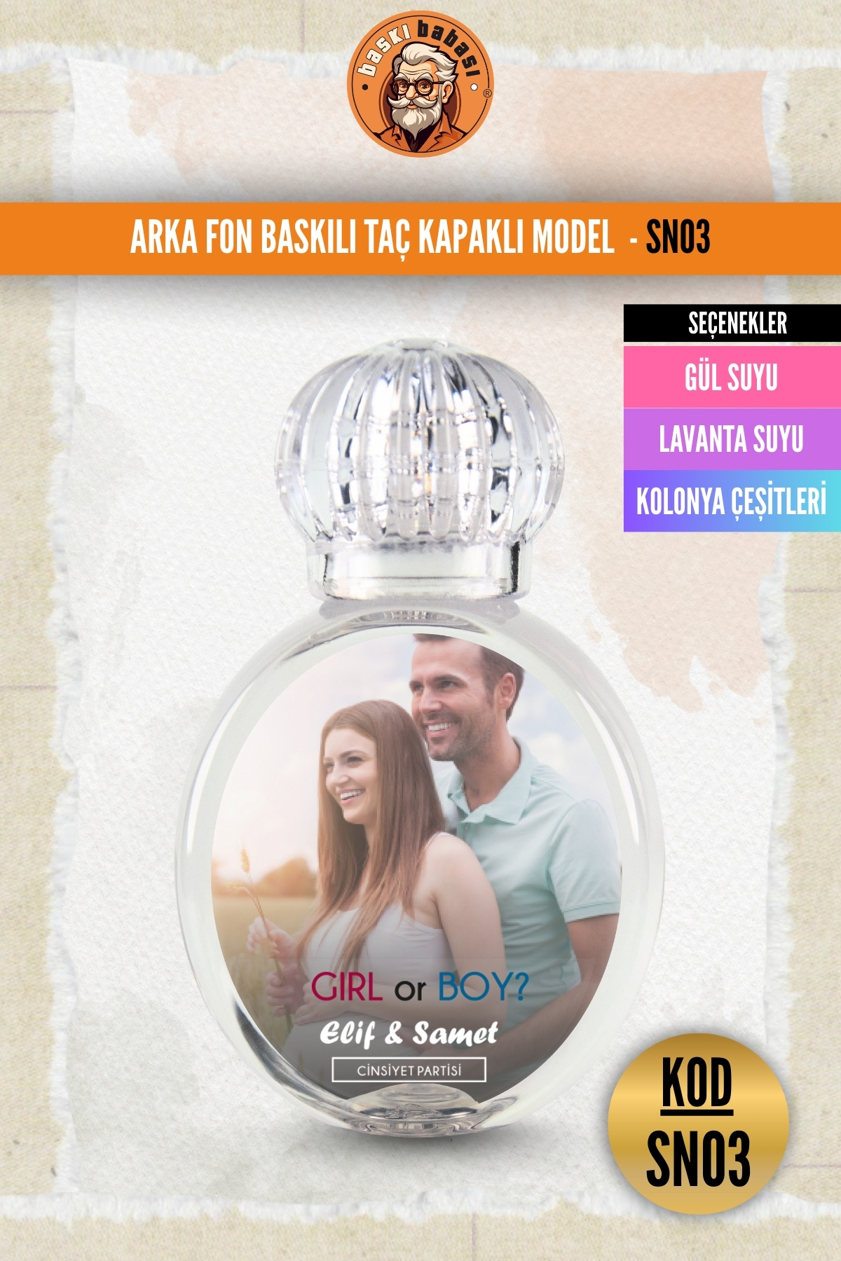 Arka Fon Baskılı Taç Kapaklı Şişe Arka Fon Baskılı Taç Kapaklı Şişe